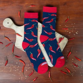 Billy Brown Socks | Men's Chilli Socks | Red & Blue