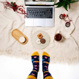 Billy Brown Socks | Women's Sealife & Submarine Socks | Blue & Yellow