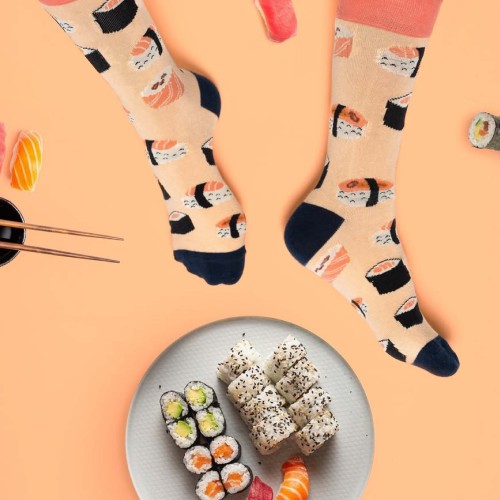 Billy Brown Socks | Women's Sushi Socks | Pink & Blue