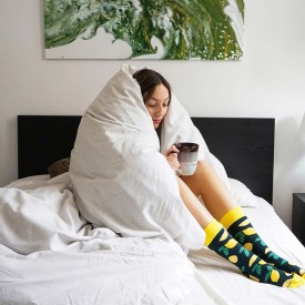 Billy Brown Socks | Women's Lemon Socks | Green & Yellow