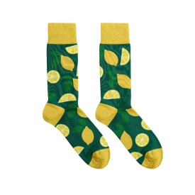 Billy Brown Socks | Women's Lemon Socks | Green & Yellow