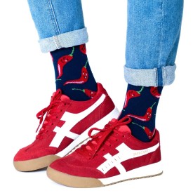 Billy Brown Socks | Men's Chilli Socks | Red & Blue