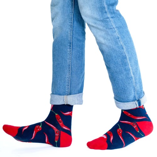 Billy Brown Socks | Men's Chilli Socks | Red & Blue