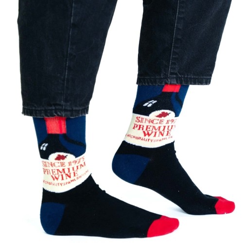 Billy Brown Socks | Men's Wine Socks | Blue & Red