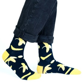 Billy Brown Socks | Women's Banana Socks | Blue & Yellow