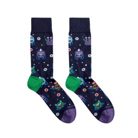 Billy Brown Socks | Men's Alien Socks | Navy & Purple