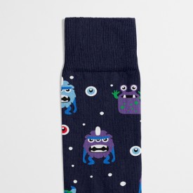 Billy Brown Socks | Men's Alien Socks | Navy & Purple
