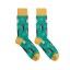 Billy Brown Socks | Women's Winter Penguin Socks | Green & Yellow