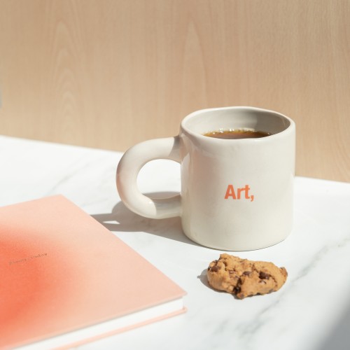 Helio Ferretti | Books & Coffee Art Design Mug | Orange