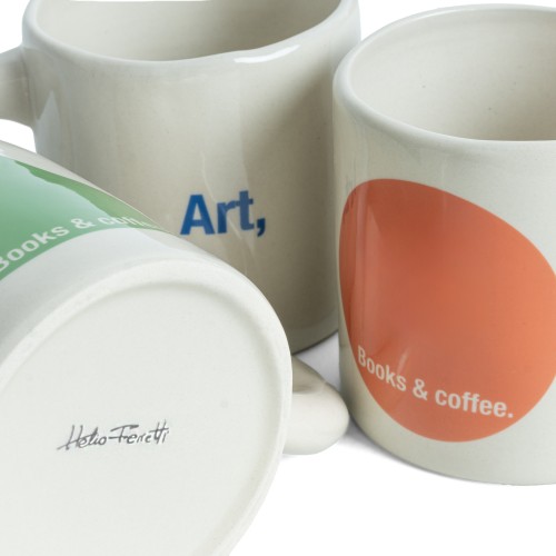 Helio Ferretti | Books & Coffee Art Design Mug | Green