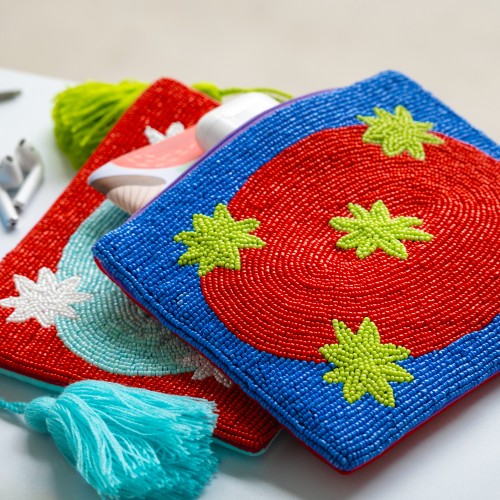 Helio Ferretti | Large Make Up Bag/Pouch | Red Galaxy