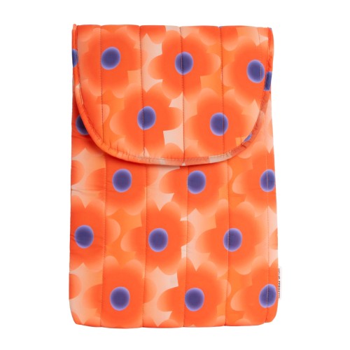 Helio Ferretti | Floral Print Laptop Sleeve | Orange