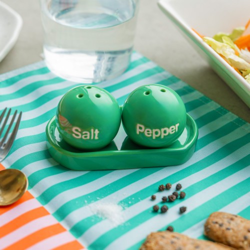 Helio Ferretti | Salt & Pepper Set On Tray | Green