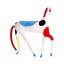 Helio Ferretti | Abstract Horse Cushion | Multicolour