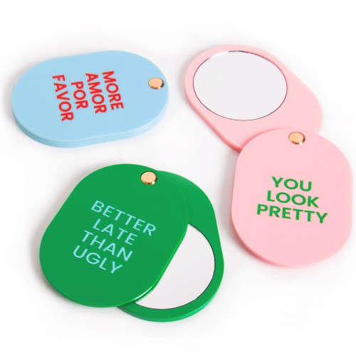 Helio Ferretti | Pocket Mirror | You Look Pretty | Pink