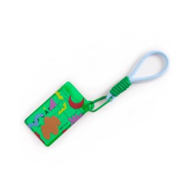 Helio Ferretti | Card Holder with Carabiner Clip | 80s Abstract | Green