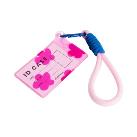 Helio Ferretti | Card Holder with Carabiner Clip | Floral | Pink