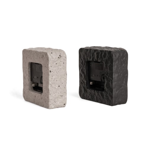 Helio Ferretti | Square Stone-Look Mantel Clock | Grey