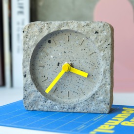 Helio Ferretti | Square Stone-Look Mantel Clock | Grey