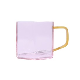 Helio Ferretti | Geometric Glass Mug | Pink/Yellow