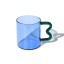 Helio Ferretti | Wave Handled Glass Mug | Sapphire