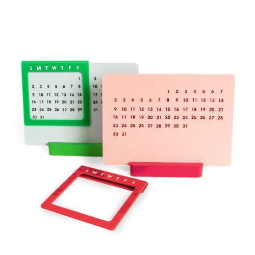 Helio Ferretti | Acrylic 365-Day Desk Calendar | Pink/Red