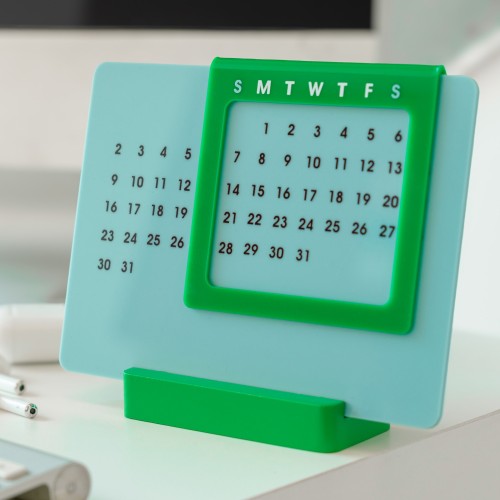Helio Ferretti | Acrylic 365-Day Desk Calendar | Light Blue/Green