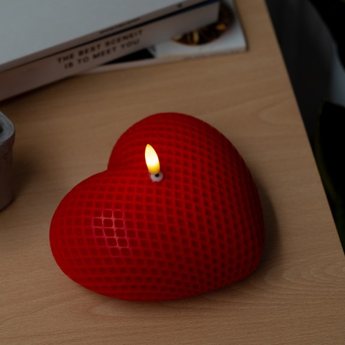 Helio Ferretti | LED Candle | Love Heart | Red