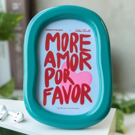 Helio Ferretti | Organic Oval Photo Frame | Gloss Green