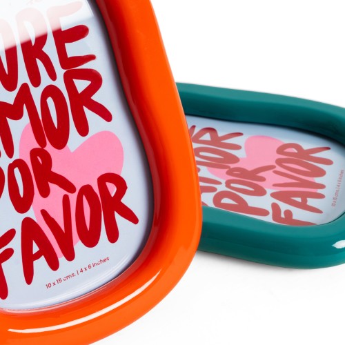 Helio Ferretti | Organic Oval Photo Frame | Gloss Green