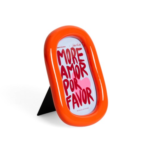 Helio Ferretti | Organic Oval Photo Frame | Gloss Orange