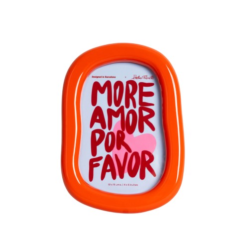 Helio Ferretti | Organic Oval Photo Frame | Gloss Orange