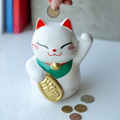 Helio Ferretti | Money Box | Lucky Cat | White