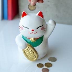 Helio Ferretti | Money Box | Lucky Cat | White