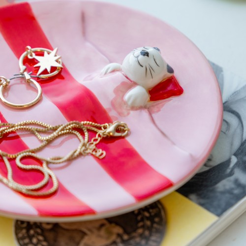 Helio Ferretti | Trinket Tray | Napping Cat | Pink