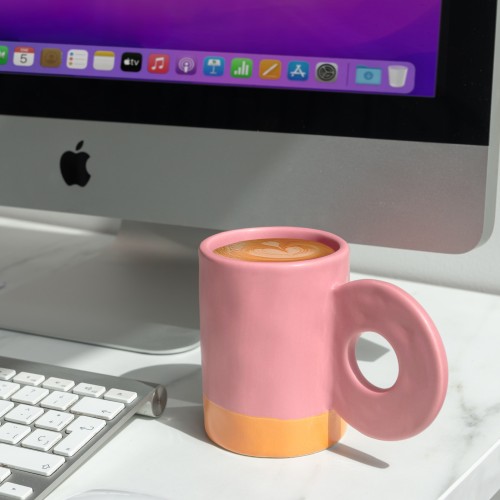 Helio Ferretti | Ceramic Mug with Statement Handle | Pink