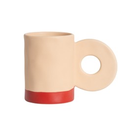 Helio Ferretti | Ceramic Mug with Statement Handle | Beige
