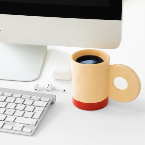 Helio Ferretti | Ceramic Mug with Statement Handle | Beige