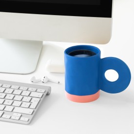 Helio Ferretti | Ceramic Mug with Statement Handle | Blue