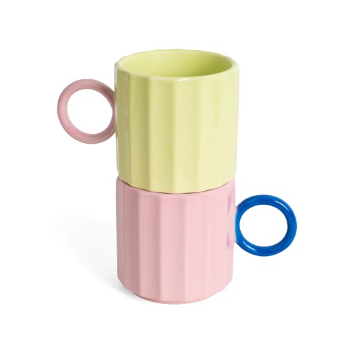 Helio Ferretti | Vintage Ridged Mug | Pink