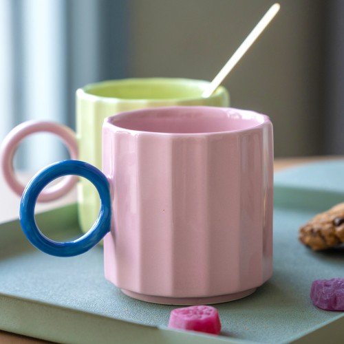 Helio Ferretti | Vintage Ridged Mug | Pink