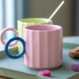 Helio Ferretti | Vintage Ridged Mug | Pink