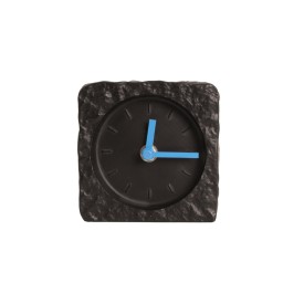 Helio Ferretti | Square Stone-Look Mantel Clock | Black