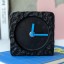 Helio Ferretti | Square Stone-Look Mantel Clock | Black