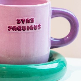 The Gift Label | Living Collection | Mug & Saucer | Stay Fabulous