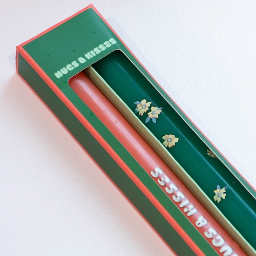 The Gift Label | Living Collection | Dinner Candles | Hugs & Kisses | Set of 2