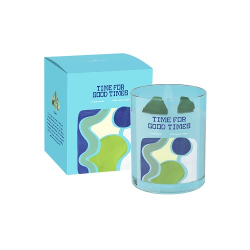 The Gift Label | Naturals Collection | Crystal Candle | Time For Good Times | 175g