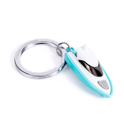 Metalmorphose | White & Blue Speed Boat Keyring Metalmorphose | White & Blue Speed Boat Keyring