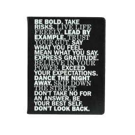 Eccolo | 'Be Bold' Desk Journal with Bookmark | Black | 8x10"