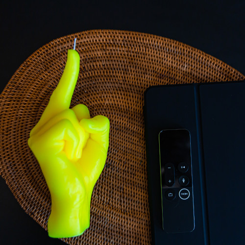 CandleHand | 'F*ck you' Candle | Neon Yellow